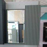 روشویی کابینتی pvc طوسی بامبو، همراه با آینه و باکس ، ابعاد 46در25