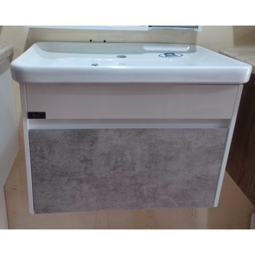 روشویی کابینتی pvc سفید با درب طوسی سایز 60 در 40