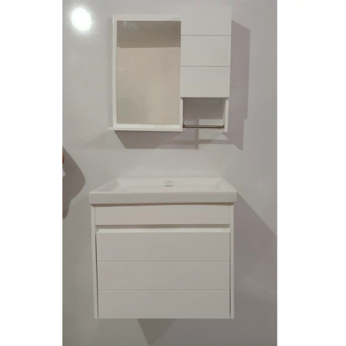 روشویی کابینتی pvc سفید سایز 50در37 همراه آینه و باکس در رنگهای سفید و طوسی