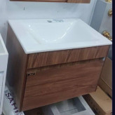 روشویی کابینتی pvc ضدآب رنگ چوب ابعاد 60در40 و 50در37 همراه با آینه باکس