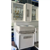 روشویی کابینتی pvc سفید طوسی سایز 50در35 همراه آینه و باکس