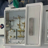 روشویی کابینتی pvc سفید طوسی سایز 50در35 همراه آینه و باکس