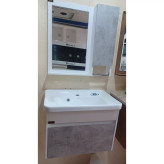 روشویی کابینتی pvc طوسی سفید سایز 60در 40 همراه با آینه باکس