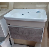 روشویی کابینتی pvc طوسی سفید سایز 60در 40 همراه با آینه باکس