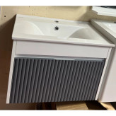 روشویی کابینتی pvc سفید طوسی همراه آینه و باکس سایز 60در40
