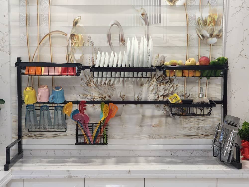 آبچکان رومیزی بالای سینک در ۴ رنگ (مشکی طلایی سفید نقره ای) ضد زنگ برای آشپزخانه