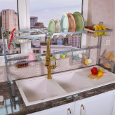 آبچکان رومیزی بالای سینک در ۴ رنگ (مشکی طلایی سفید نقره ای) ضد زنگ برای آشپزخانه