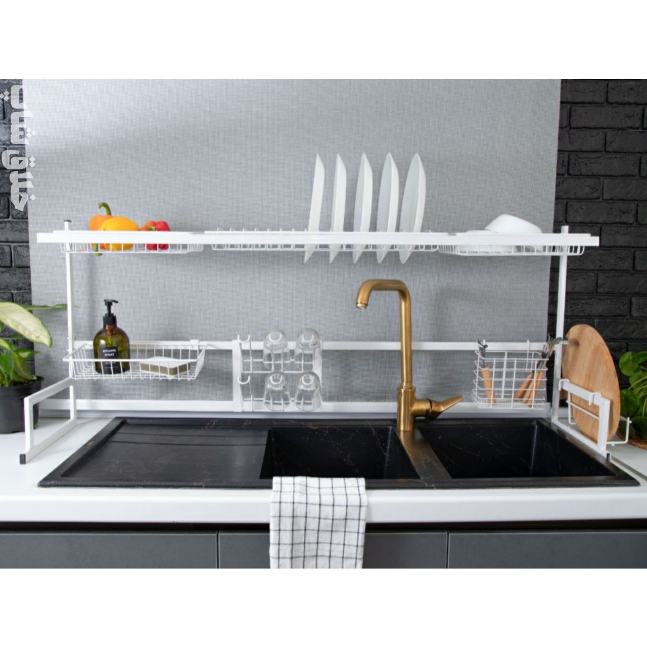 آبچکان رومیزی بالای سینک در ۴ رنگ (مشکی طلایی سفید نقره ای) ضد زنگ برای آشپزخانه