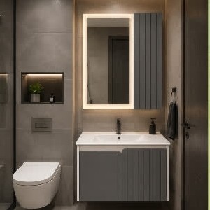 روشویی کابینتی پارتانیسا مدل دافنه 60 طوسی شیاردار