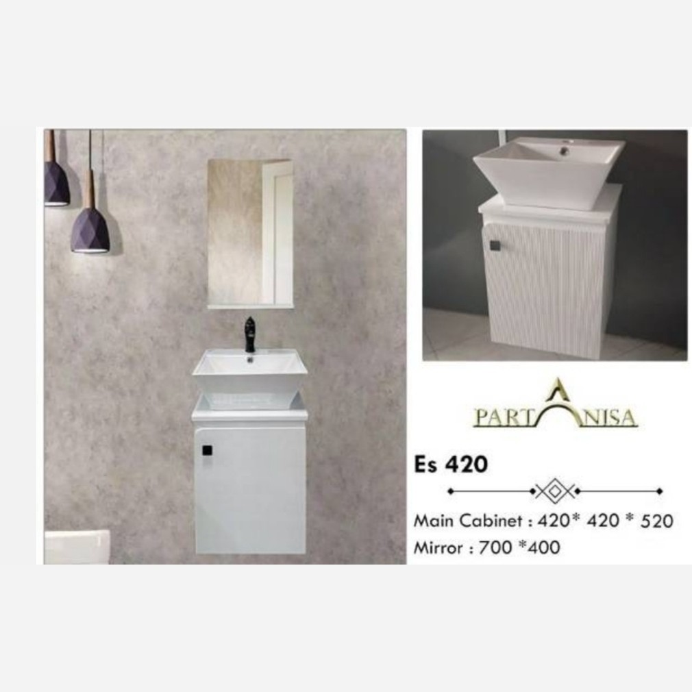 روشویی کابینتی پارتانیسا مدل اریکا اکونومی سفید شیاردار