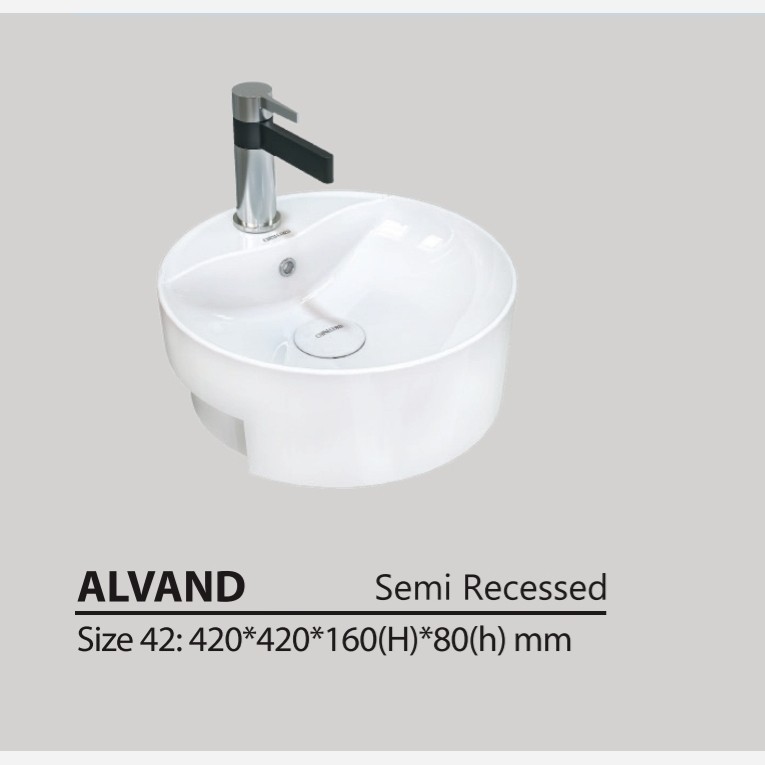 روشویی روکابینتی چینی کرد مدل الوند semi Recessed