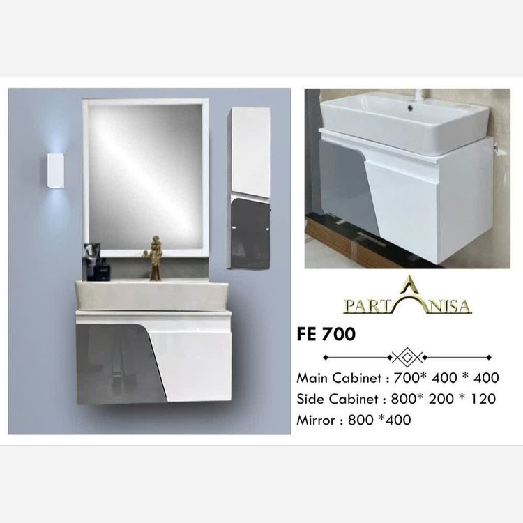 روشویی کابینتی پارتانیسا مدل فیتونیا 70 درب طوسی کد FE700
