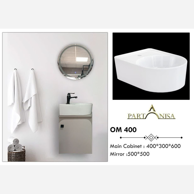 روشویی کابینتی پارتانیسا مدل ویولت سفید کد O400