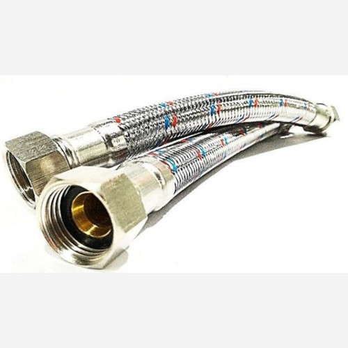 شلنگ آبگرمکن حصیری استیل دو سر مهره سایز 1/2 اینچ